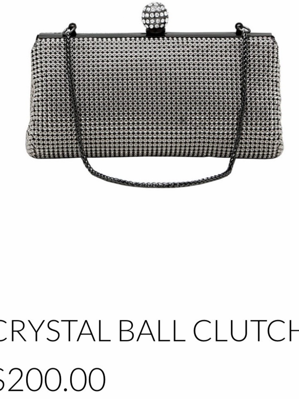 Whiting & Davis Crystal Ball Clutch Evening Bag / Retail $200